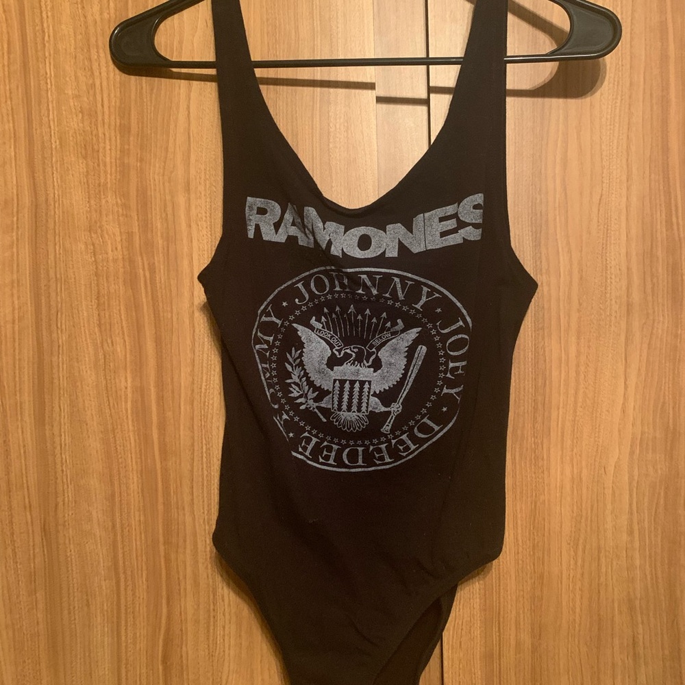 SOLD. Ramones bodysuit with low-cut back